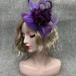 BRAND NEW Purple Feather Floral Fascinator Headpiece